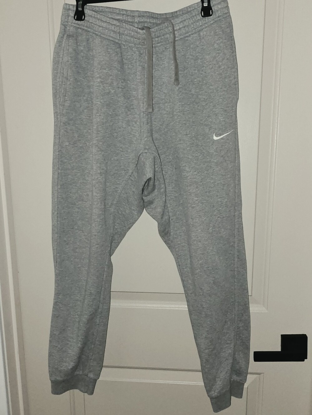 Nike Mens Light Grey Sweatpant Joggers with White Swoosh Large